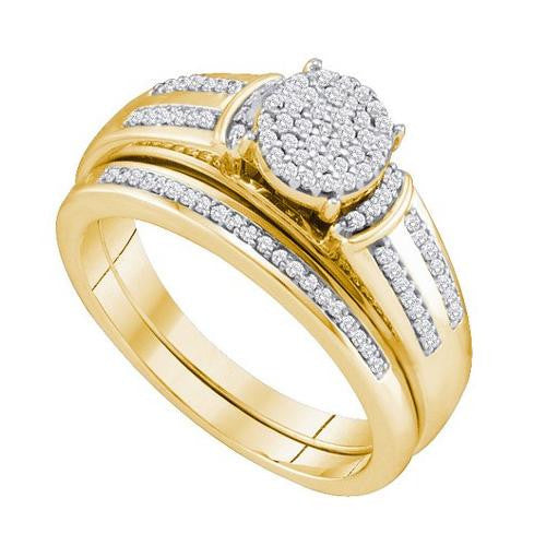 10KT Yellow Gold 0.25CTW DIAMOND MICRO PAVE BRIDAL SET