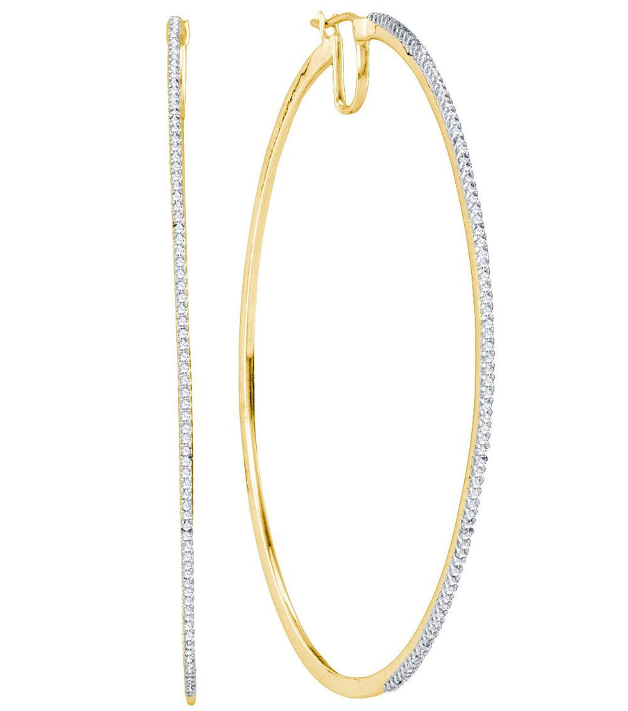 3-4CTW-Diamond MICRO-PAVE HOOPS