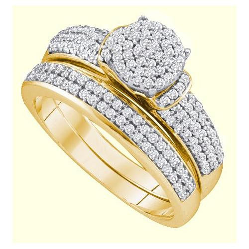 10KT Yellow Gold 0.50CTW DIAMOND MICRO-PAVE BRIDAL SET