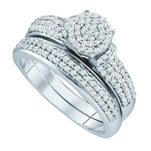 10KT White Gold 0.50CTW DIAMOND  MICRO PAVE BRIDAL SET