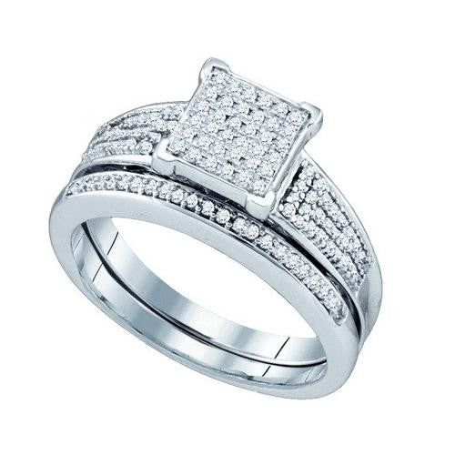 10KT White Gold 0.33CT DIAMOND MICRO PAVE BRIDALSET