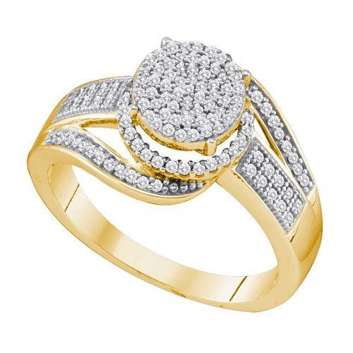 10KT Yellow Gold 0.38CTW DIAMOND MICRO PAVE RING