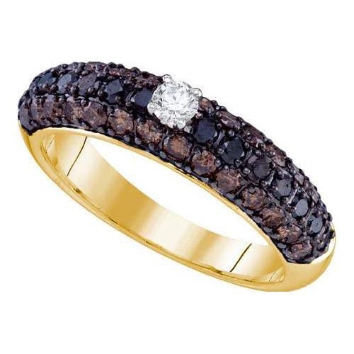 10KT Yellow Gold 1.16CTW COGNAC DIAMOND  LADIES BRIDAL RING