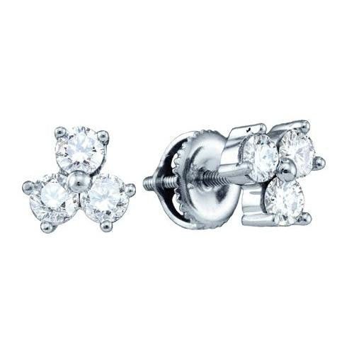 14KT White Gold 0.77CTW DIAMOND  FASHION EARRINGS