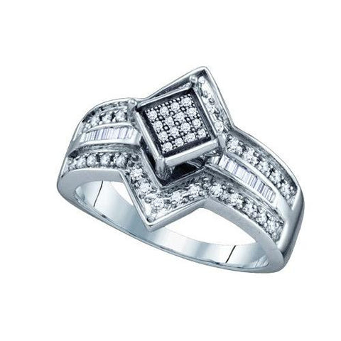 10KT White Gold 0.33CTW DIAMOND  MICRO PAVE RING