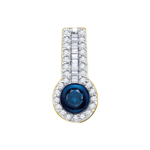 1-3CT-Diamond FASHION BLUE PENDANT