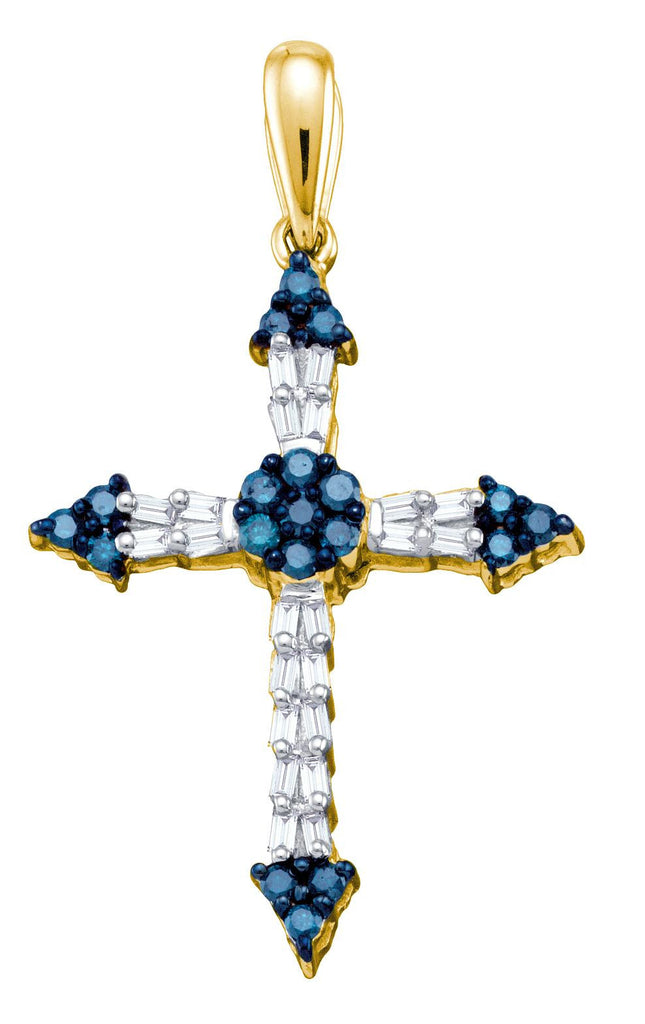 1-2CT-Diamond BLUE CROSS PENDANT