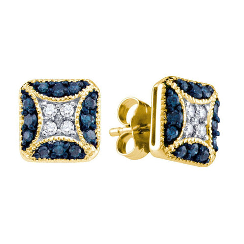 1-2CT-Diamond BLUE  EARRINGS