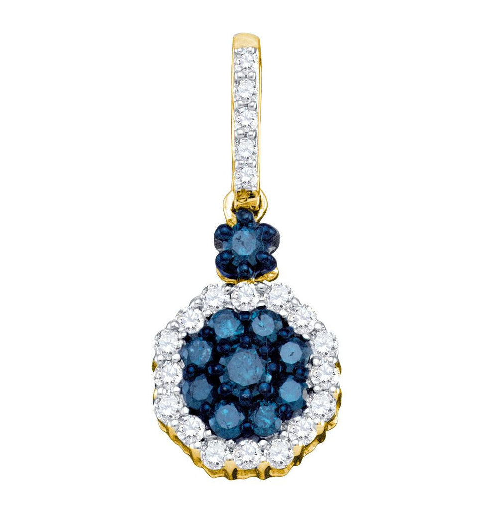 1-2CT-Diamond FASHION BLUE PENDANT