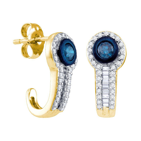 5-8CT-Diamond FASHION BLUE EARRINGS