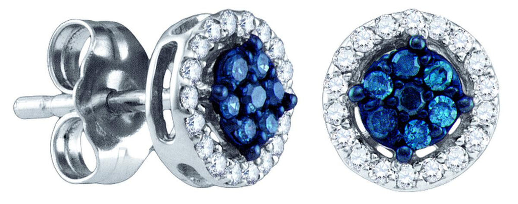 1-4CT-Diamond FASHION BLUE EARRINGS