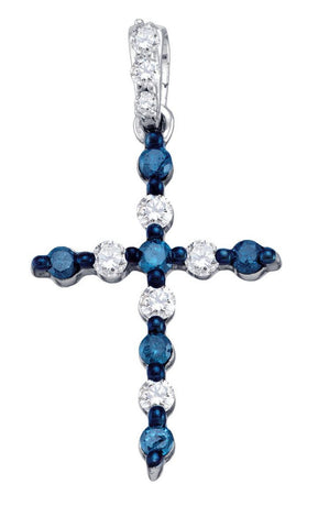 1-4CT-Diamond BLUE CROSS PENDANT