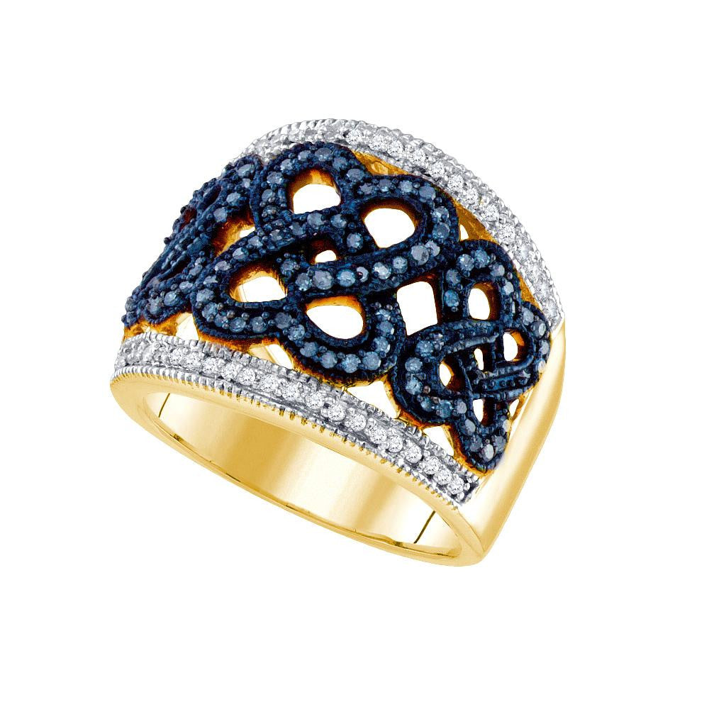 1-2CT-Diamond BLUE  RING