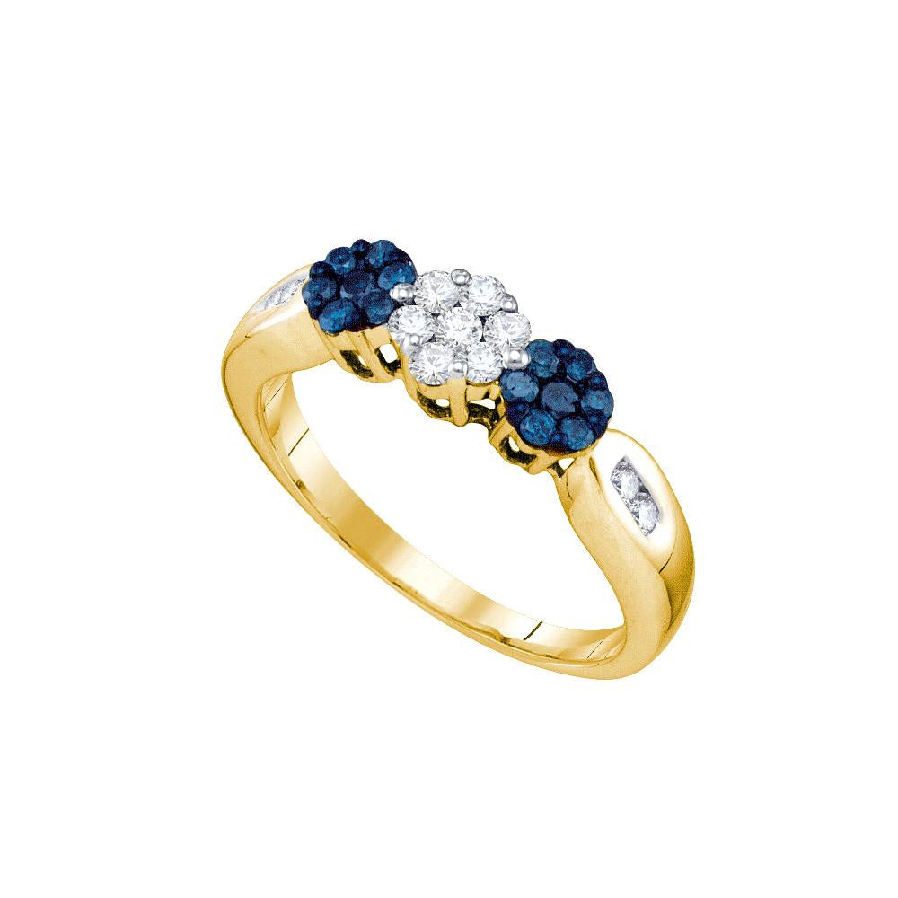 1-2CT-Diamond BLUE 3-FLOWER BAND