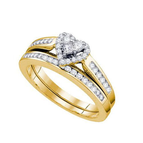 14KT Yellow Gold 0.55CT DIAMOND HEART BRIDAL SET