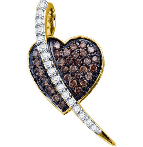 1-2CT-Diamond BROWN HEART PENDANT