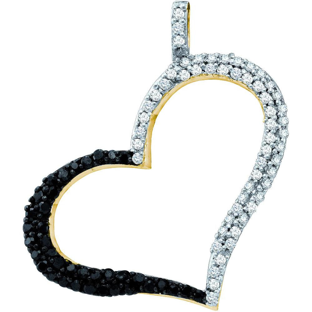 1-3CTW-Diamond HEART BLACK PENDANT