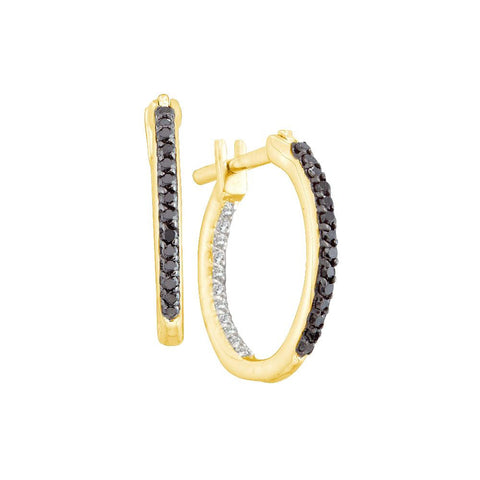 1-4CTW-Diamond FASHION BLACK HOOPS