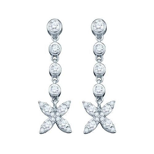 10KT White Gold 0.77CTW DIAMOND FASHION EARRINGS