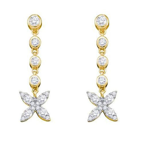 10KT Yellow Gold 0.77CTW DIAMOND FASHION EARRINGS