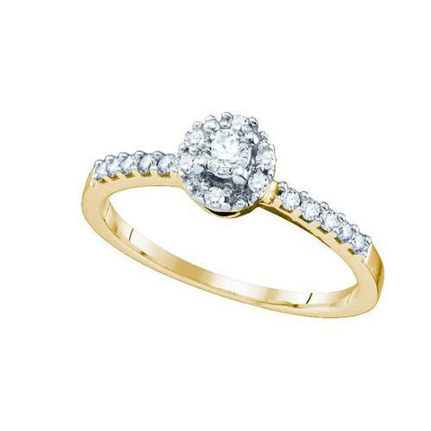 10KT Yellow Gold 0.27CTW DIAMOND ROUND CENTER BRIDAL RING