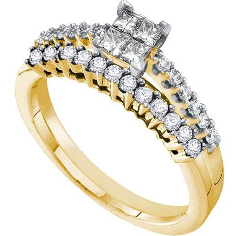 14KT Yellow Gold 0.58CT DIAMOND INVISIBLE BRIDAL SET