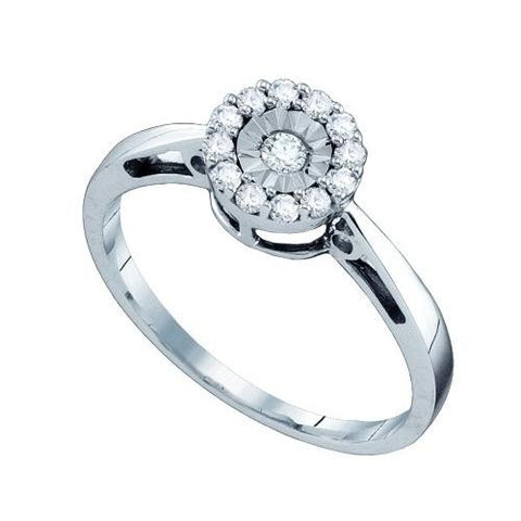 10KT White Gold 0.15CTW DIAMOND FASHION RING