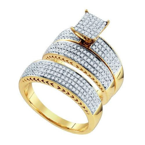 10KT Yellow Gold 1.0CTW DIAMOND FASHION TRIO SET