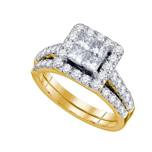 14K Yellow-gold 1.75CT DIAMOND INVISIBLE BRIDAL SET