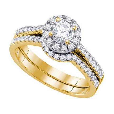 14K Yellow-gold 1.00CT DIAMOND 0.47CT-CRD BRIDAL SET