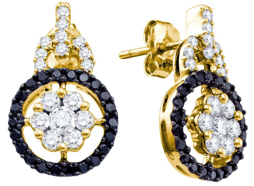 1 CT-Diamond BLACK  EARRING