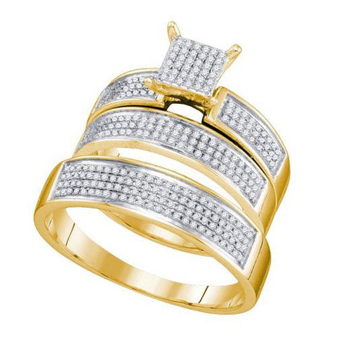 10KT Yellow Gold 0.53CTW  DIAMOND  FASHION TRIO SET