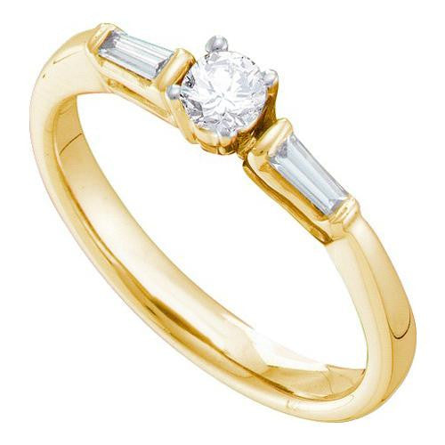 14KT Yellow Gold 0.28CTW DIAMOND ROUND CENTER BRIDAL RING