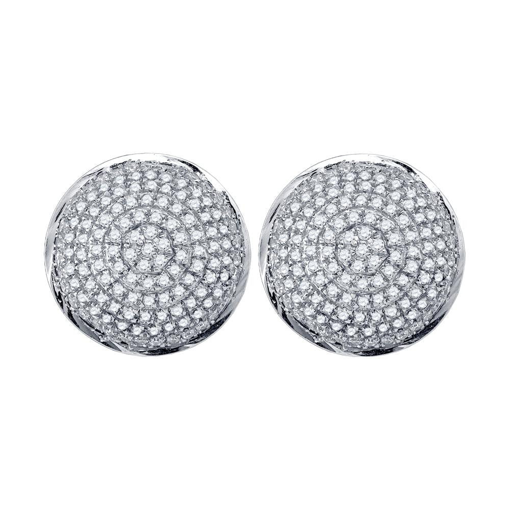 1-2CTW-Diamond MICRO-PAVE MENS EARRINGS