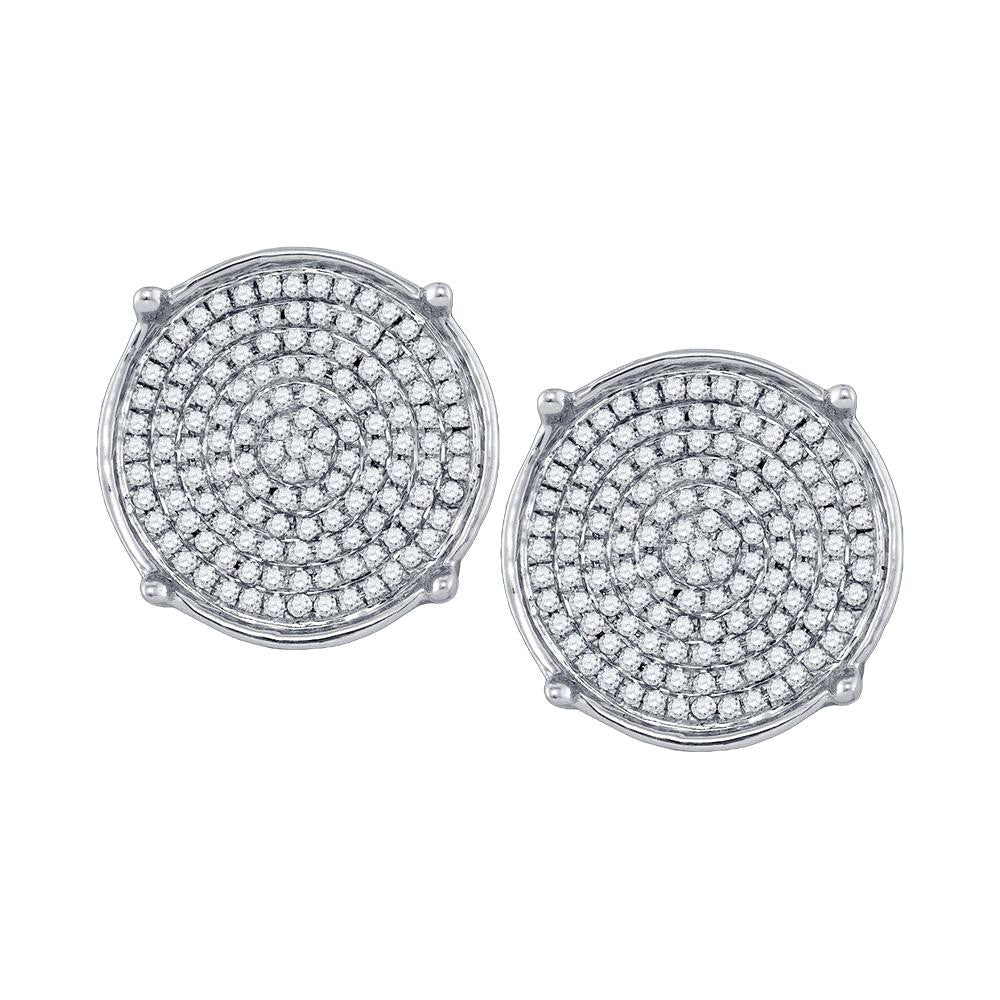 1-2CTW-Diamond MICRO-PAVE MENS EARRINGS