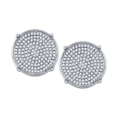 1-2CTW-Diamond MICRO-PAVE MENS EARRINGS