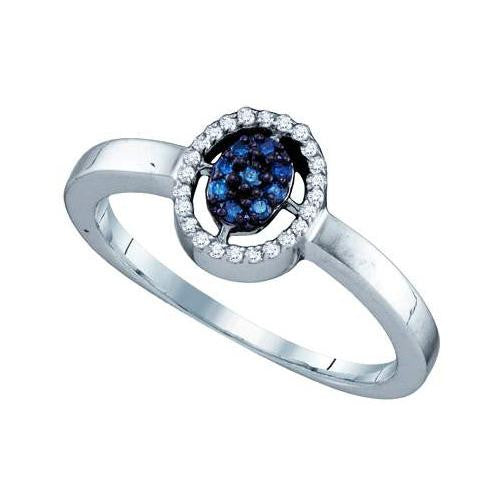 10KT White Gold 0.17CTW DIAMOND LADIES FASHION RING