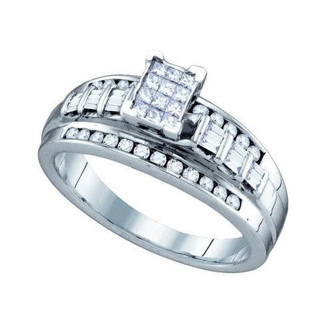 925 Sterling Silver White 0.50CTW DIAMOND LADIES INVISIBLE RING