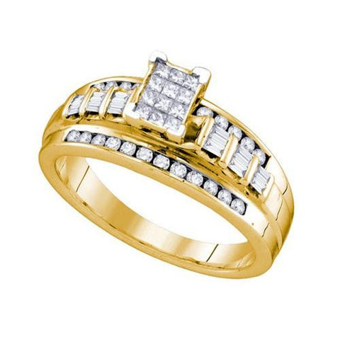 925 Sterling Silver Yellow 0.50CTW DIAMOND INVISIBLE RING