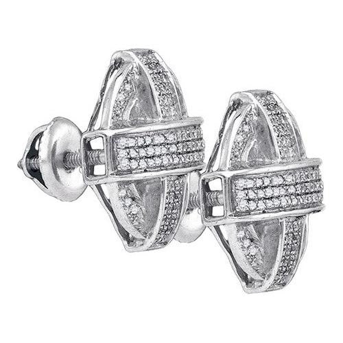 925 Sterling Silver White 0.42CT DIAMOND MICR-PAVE EARRINGS