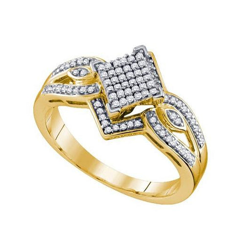 10K Yellow-gold 0.25CT DIAMOND MICRO PAVE  RING