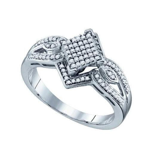 10KT White Gold 0.25CTW DIAMOND LADIES MICRO PAVE RING