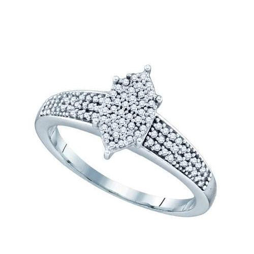 10KT White Gold 0.25CTW DIAMOND LADIES MICRO PAVE RING