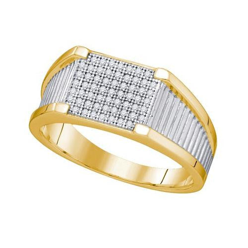 10K Yellow-gold 0.20CTW DIAMOND MICRO PAVE MENS BAND