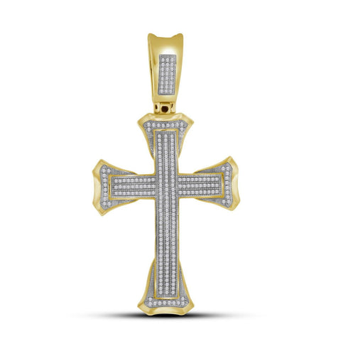 3-4CT-Diamond CROSS MENS CHARM