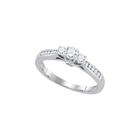 1-2CT-Diamond 3-STONE BRIDAL RING