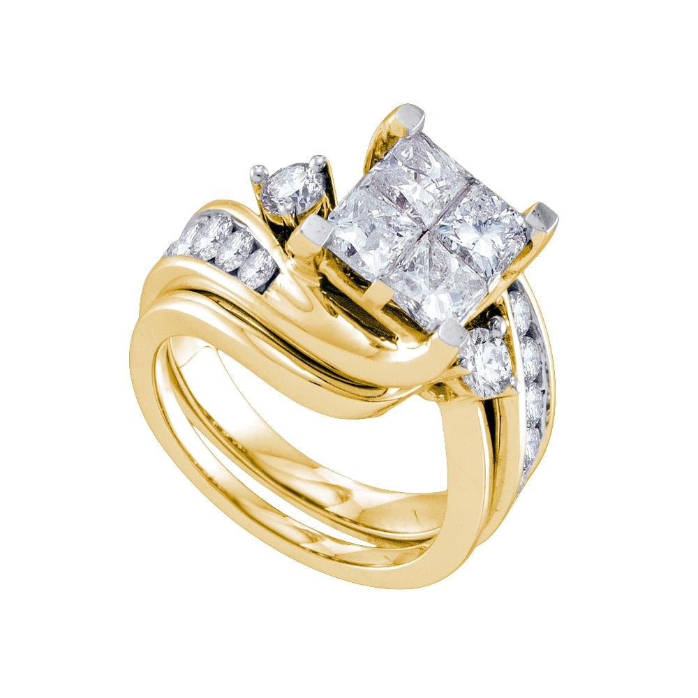 3  CT-Diamond INVISIBLE BRIDAL SET