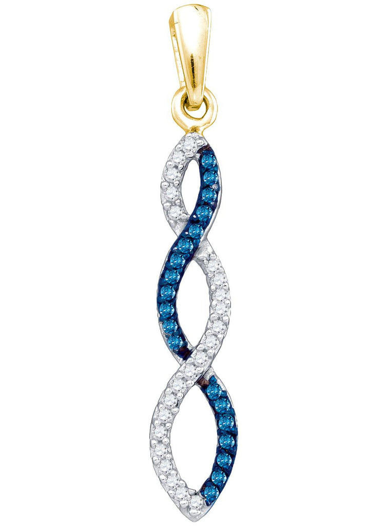 1-8CT-Diamond FASHION BLUE PENDANT