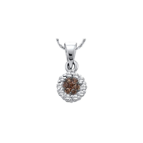 1-4CT-Diamond BROWN FLOWER PENDANT