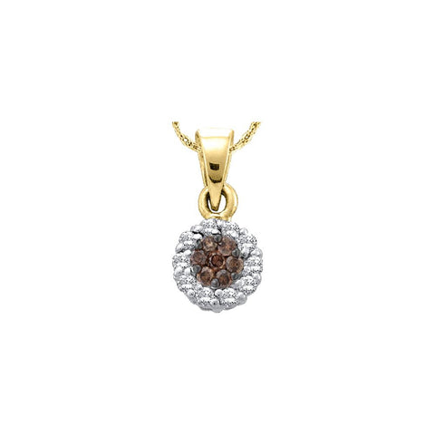 1-2CT-Diamond BROWN FLOWER PENDANT